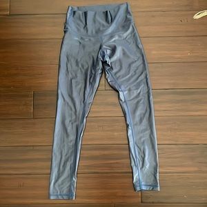 Metallic blue leggings